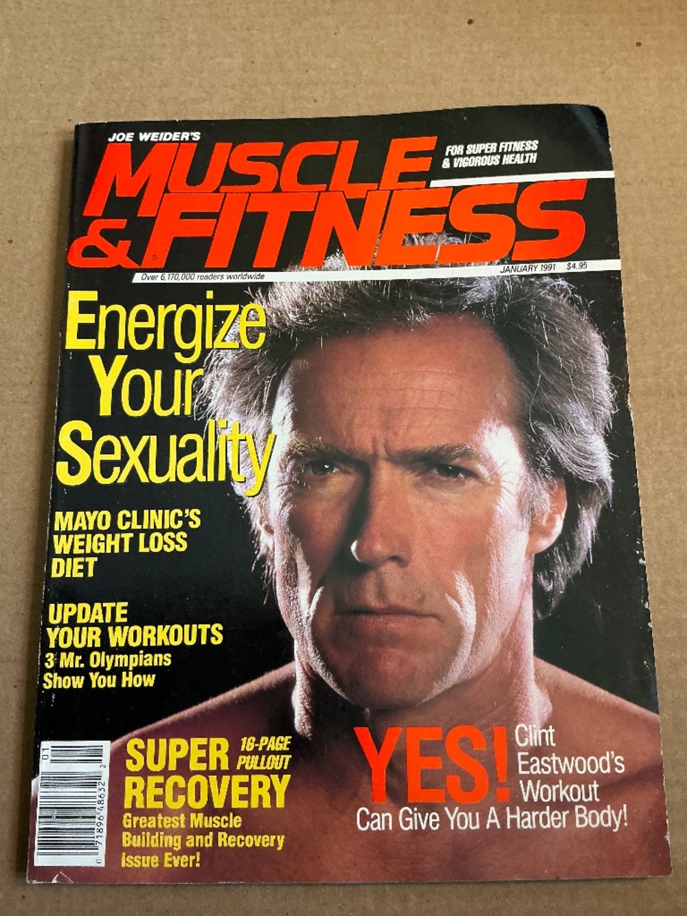 Joe Weider’s Muscle & Fitness Magazine January 1991 Clint Eastwood Cover